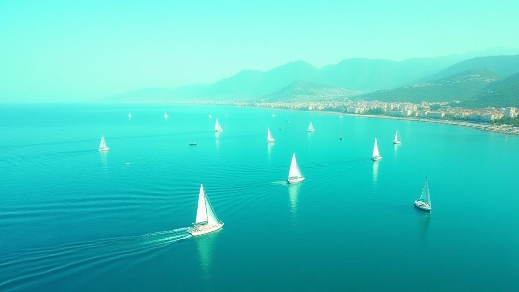 Barche al largo della costa di Napoli